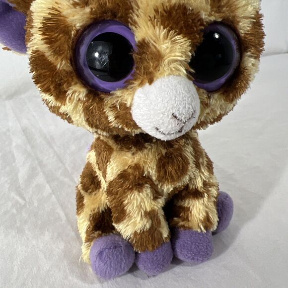 TY - Giraffe - Small - Purple Eyes - 6" - Safari - Picture 5 of 9